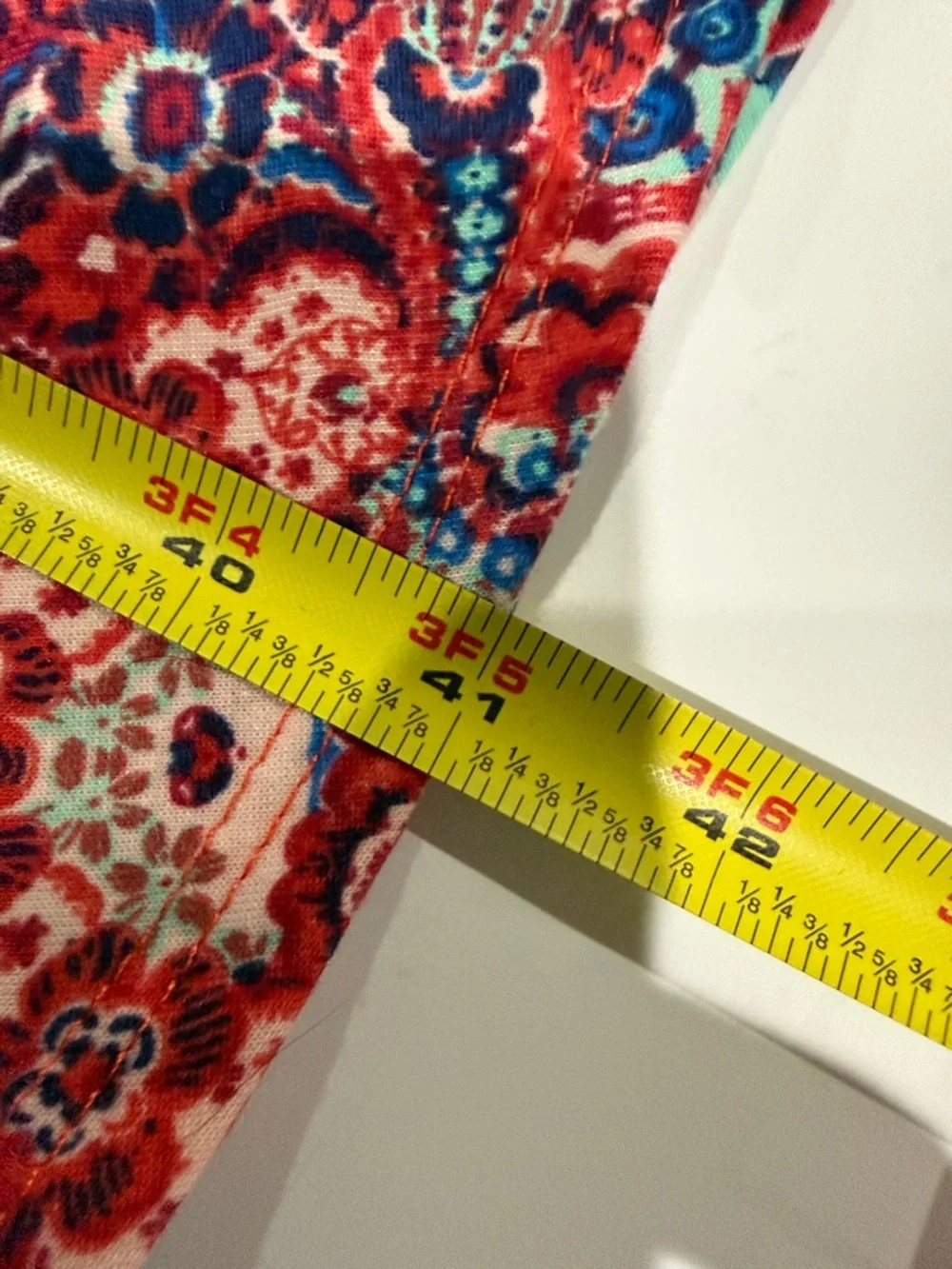LuLaRoe Red and Blue Paisley Nicole Scoop-Neck Dress, Large - Picture 7 of 7